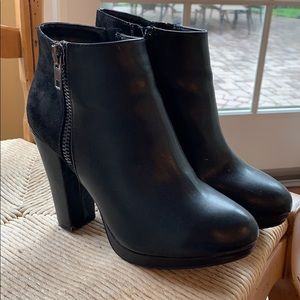 Black bootie heels
